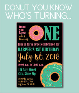 Fun Donut Themed Invite