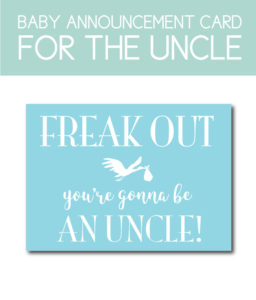 Baby Announcement for the Uncle