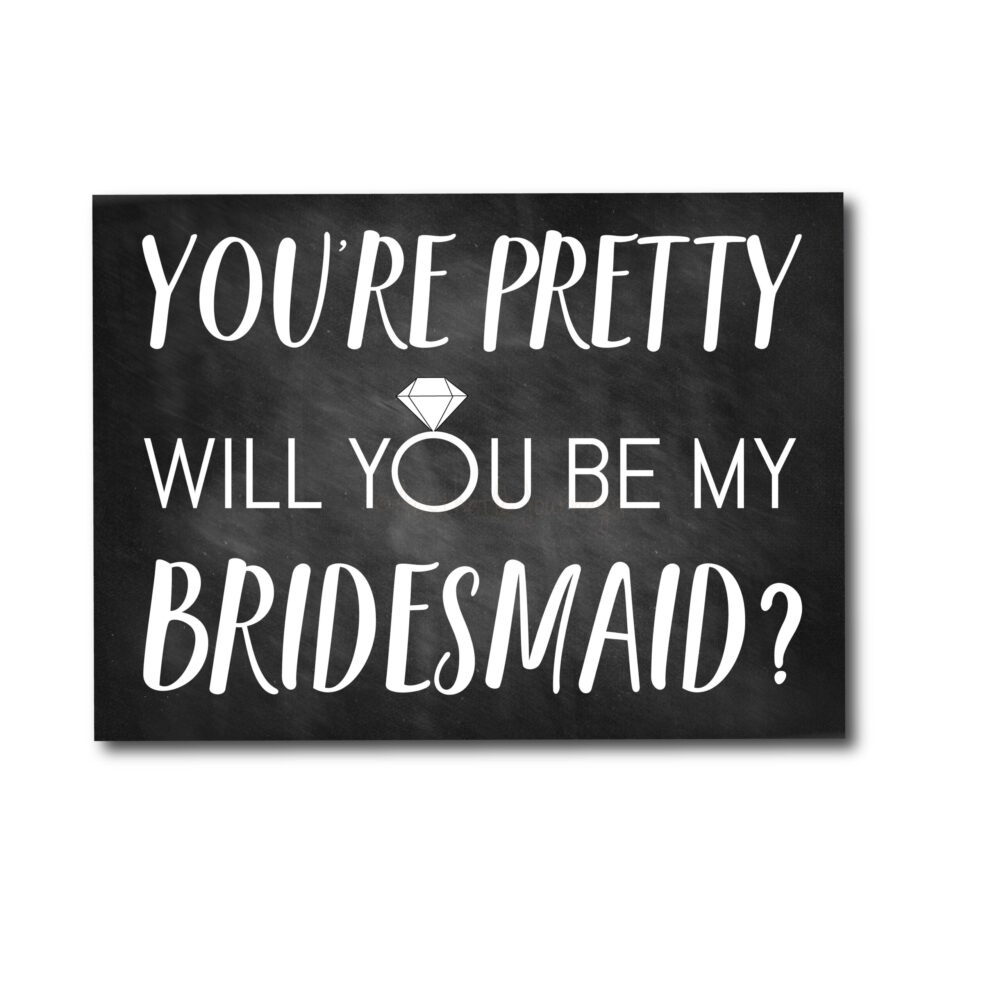 Chalkboard Funny Bridesmaid Ask Card