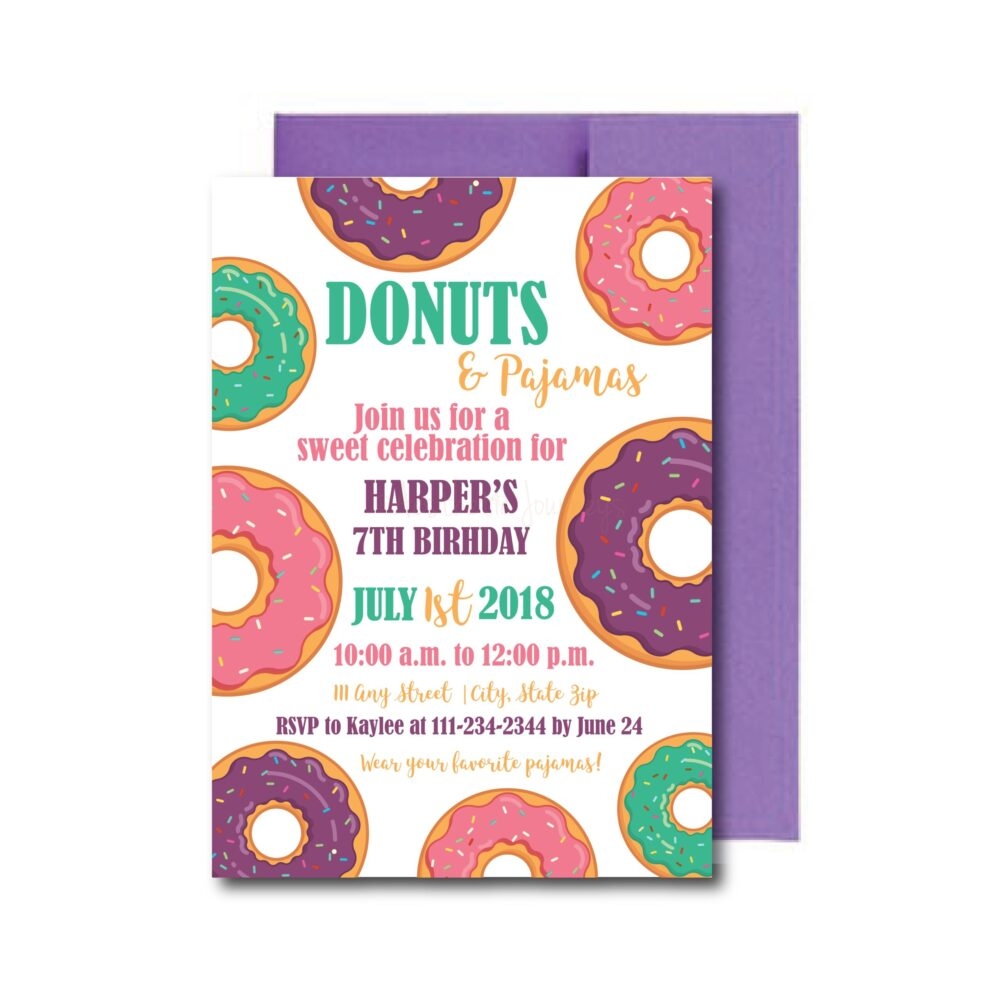 Donuts and Pajamas Party Invite