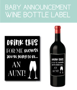 Baby Announcement Wine Bottle Label