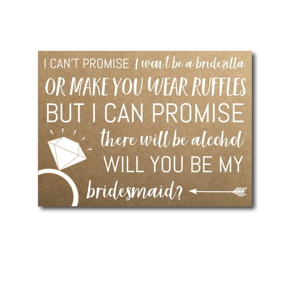 Rustic Honest Bridesmaid Ask Card