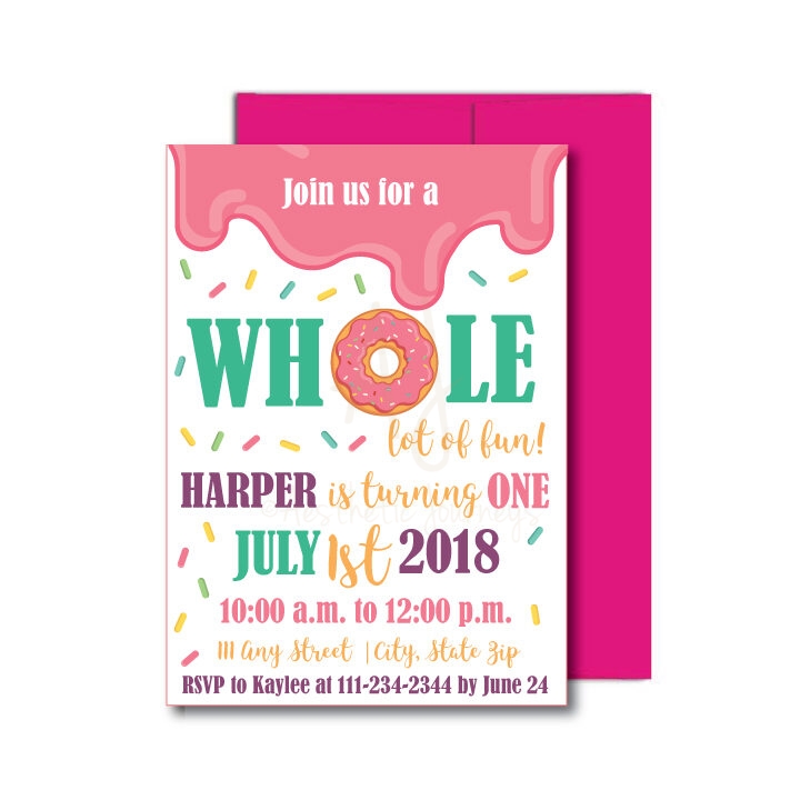 Donut Themed Party Invite