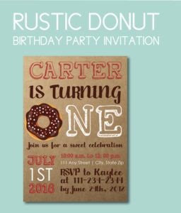 Rustic Themed Donut Invite