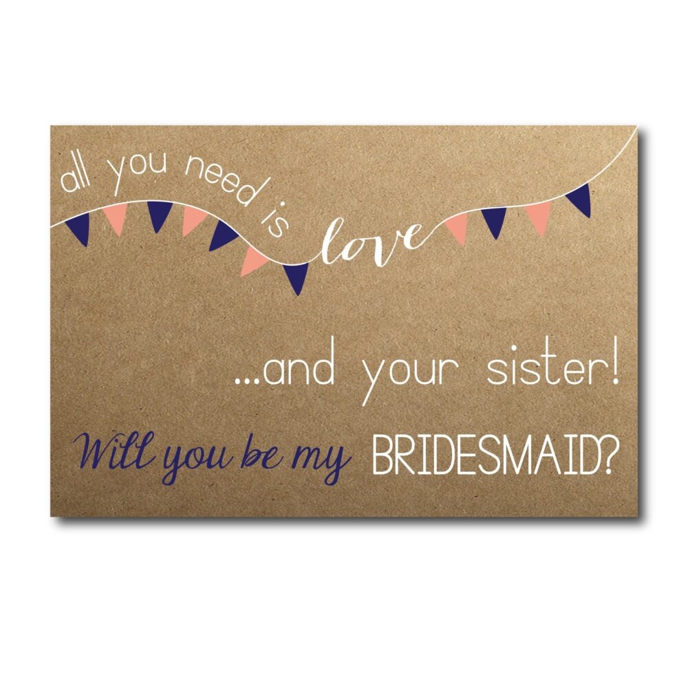 All You Need is Love Bridesmaid Ask Card