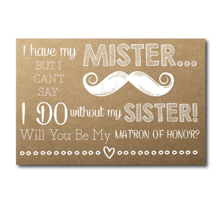 Rustic Mister Sister Bridesmaid Card