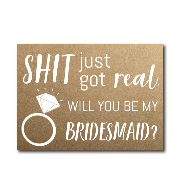 Rustic Funny Bridesmaid Ask Card