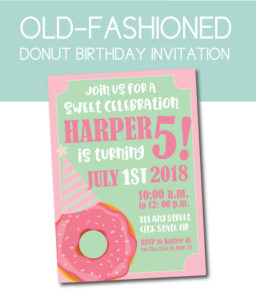 Old Fashioned Donut Party Invite