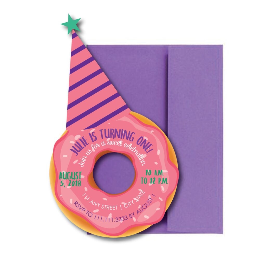 Donut Shaped Birthday Party Invite