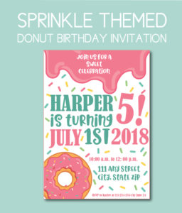 Donut Party Invite with Sprinkles