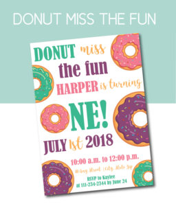 Donut Miss the Fun Party Invite