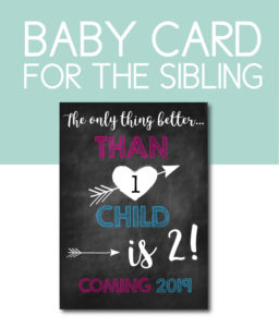 Baby Announcement Card for the New Sibling