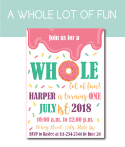 A Whole Lot of Fun Donut Party Invite