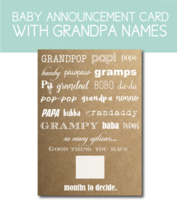 Baby Announcement Card for the Grandpa