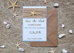 Beach Invite with Real Shells