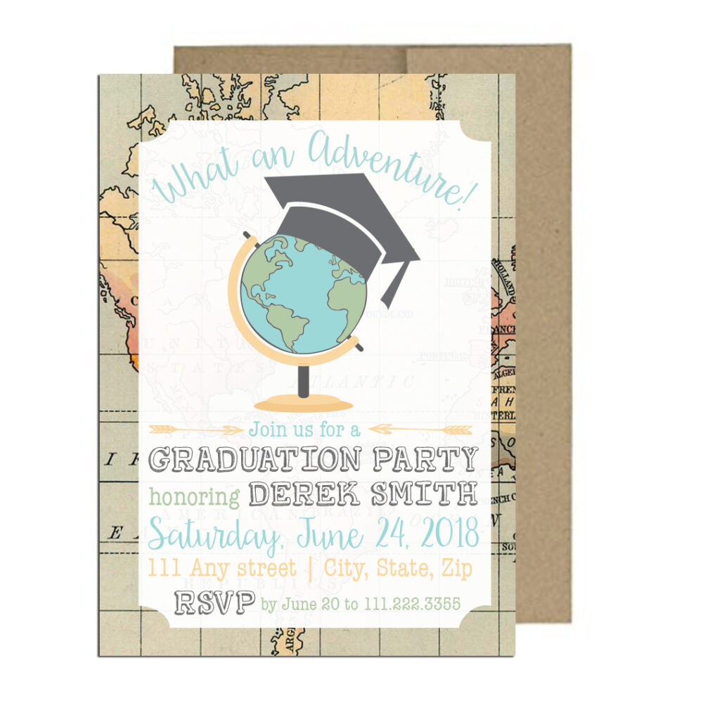 Travel Themed Graduation Invite