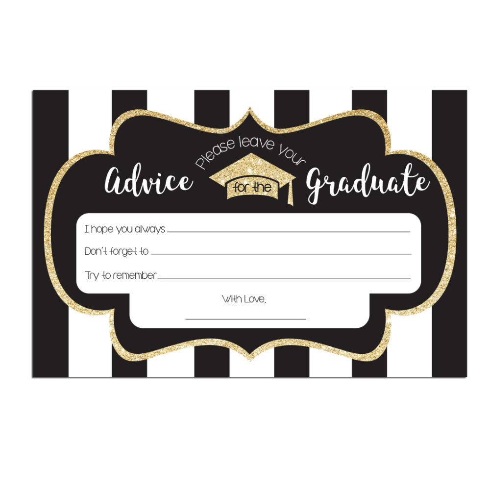 graduation card wishes on white background