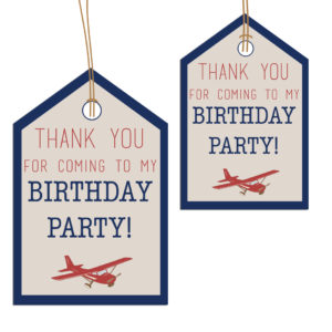 airplane themed party favor tags
