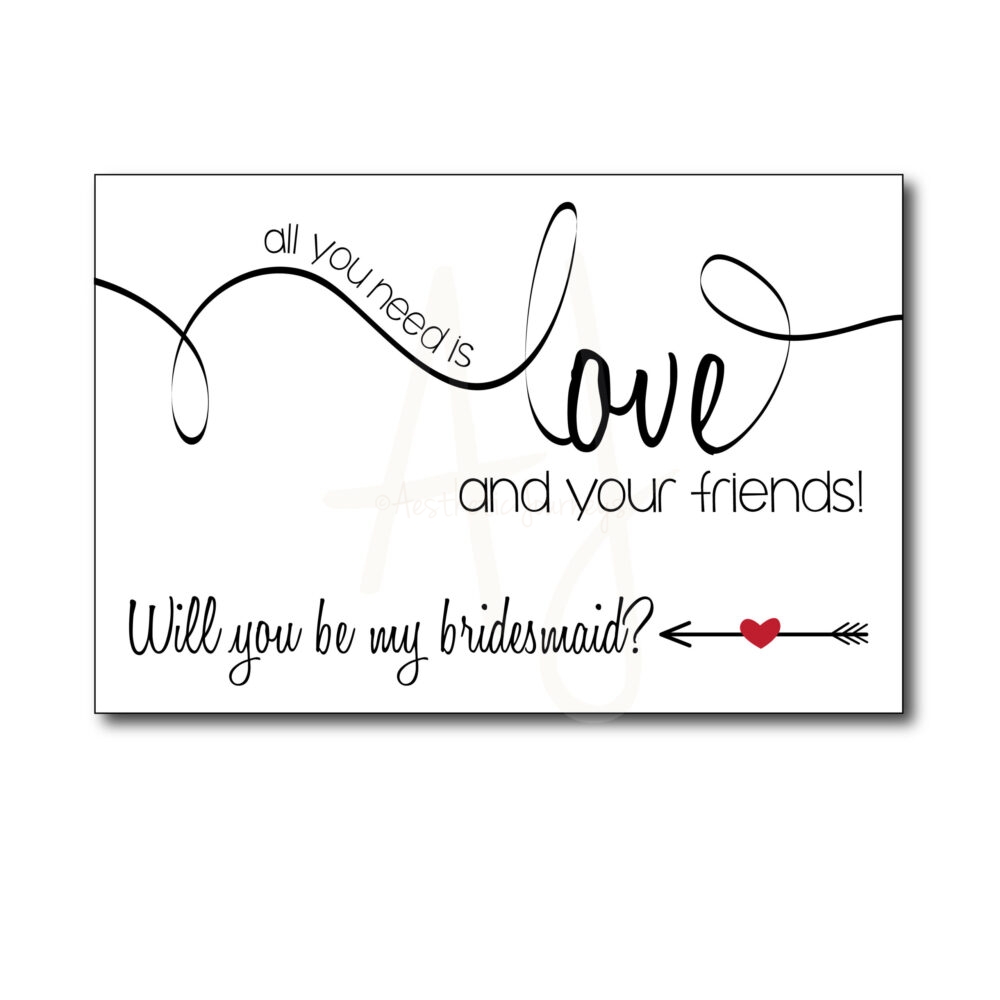Classic Bridesmaid Card for Friends