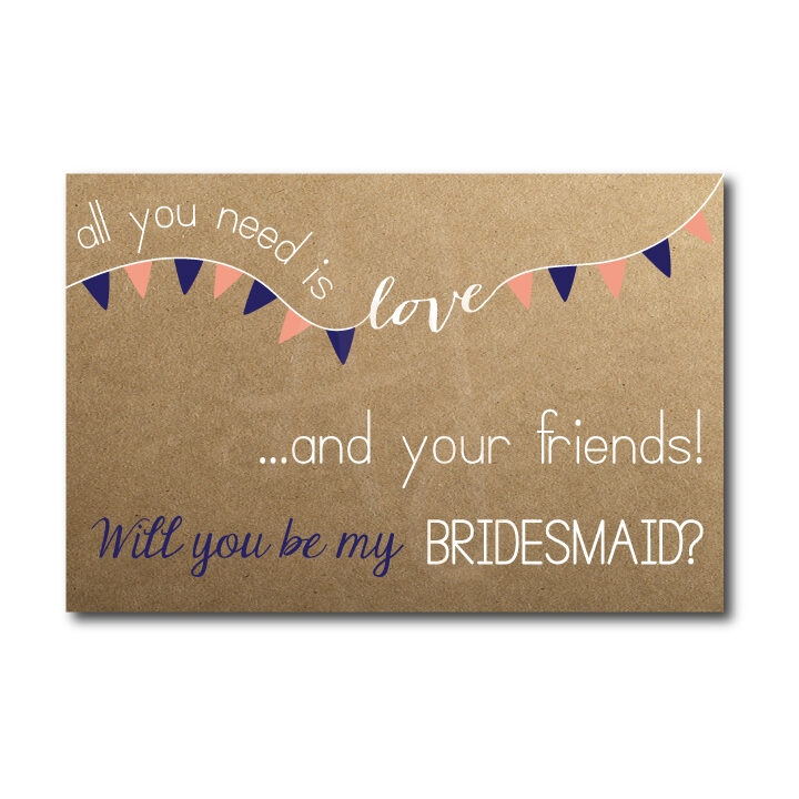 Rustic Bridesmaid Card for Best Friends