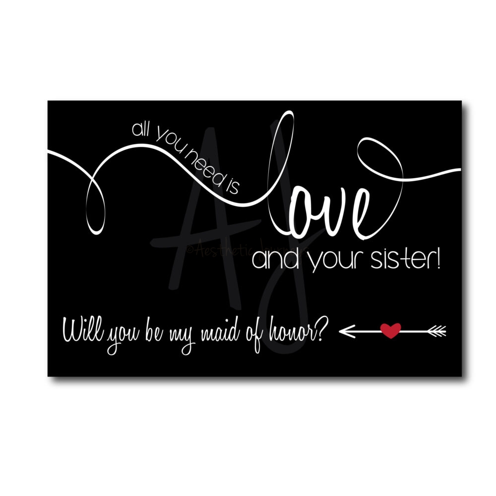 Classic Maid of Honor Card for Sister