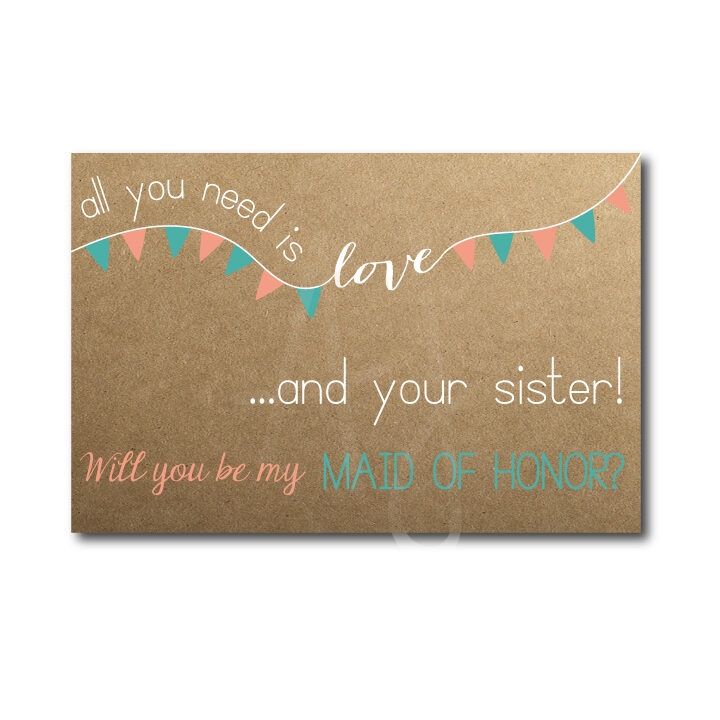 Maid of Honor Card for Sister