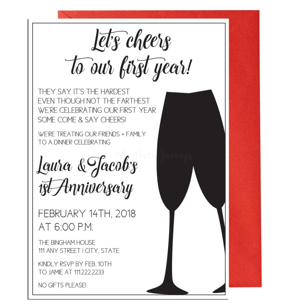 First Anniversary Party Invite