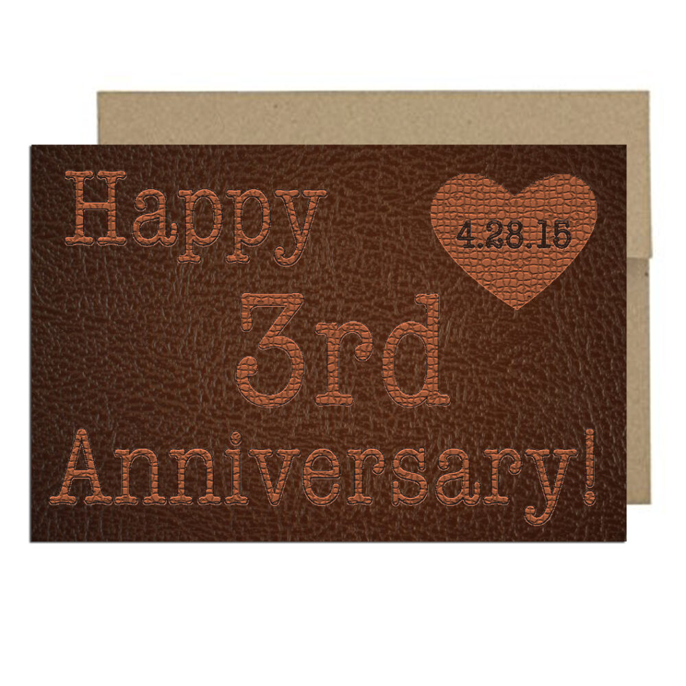3rd Anniversary Card on white background