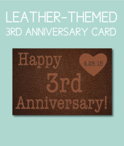 Leather Style 3rd Anniversary Card