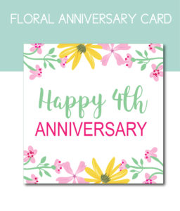 Floral Card for 4th Anniversary