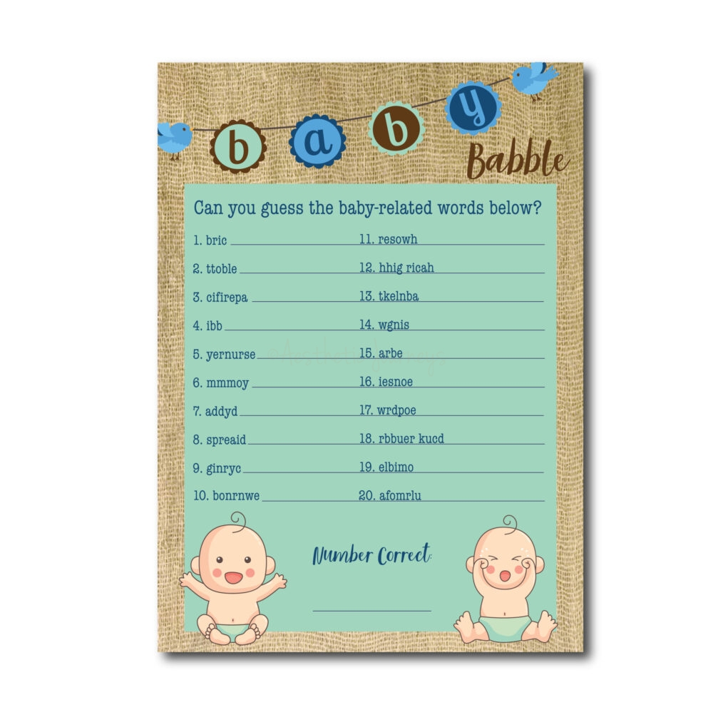 Baby Babble Shower Game