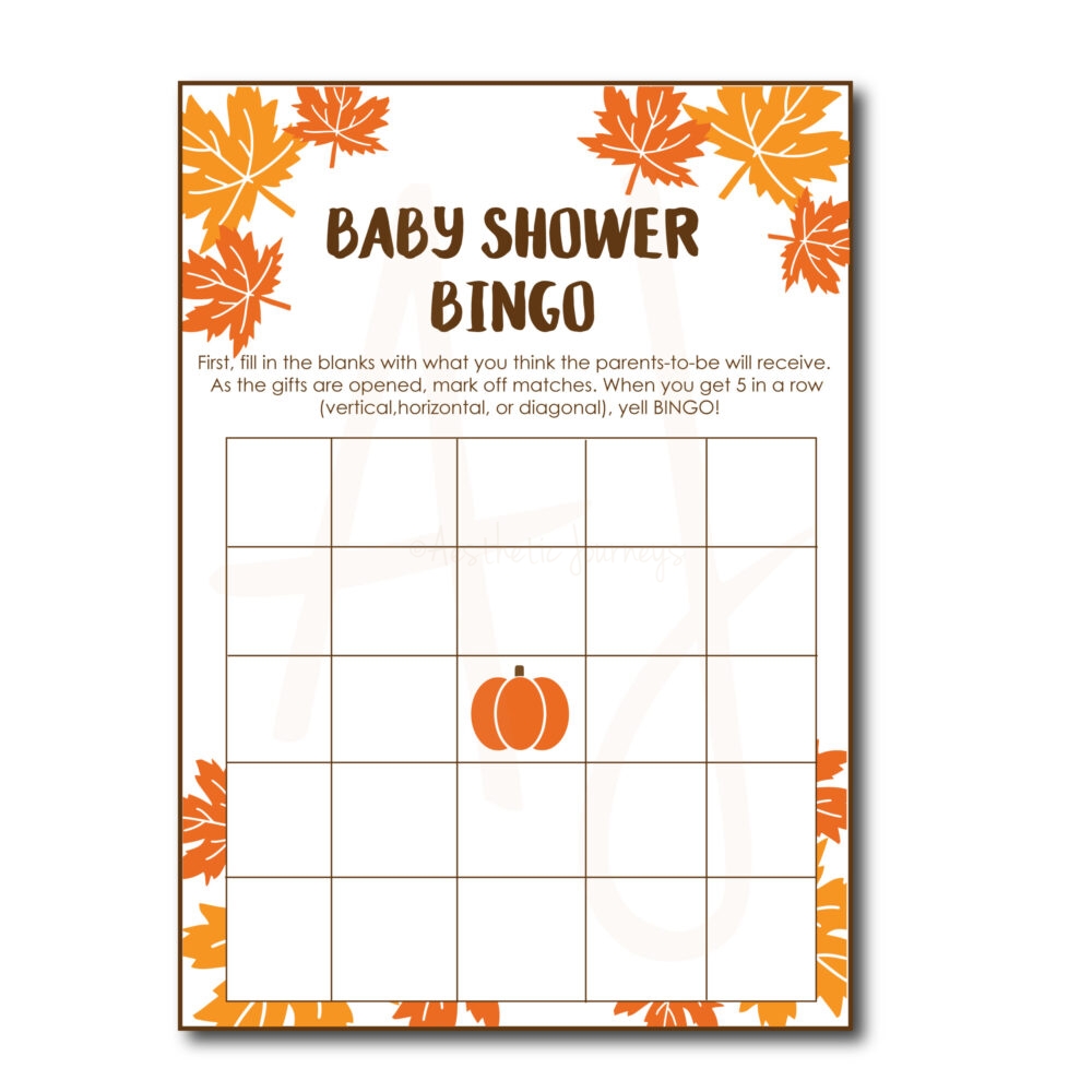 Fall Baby Shower BINGO