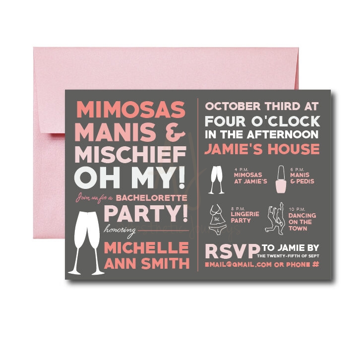 Mimosas and Manis Bachelorette Invite