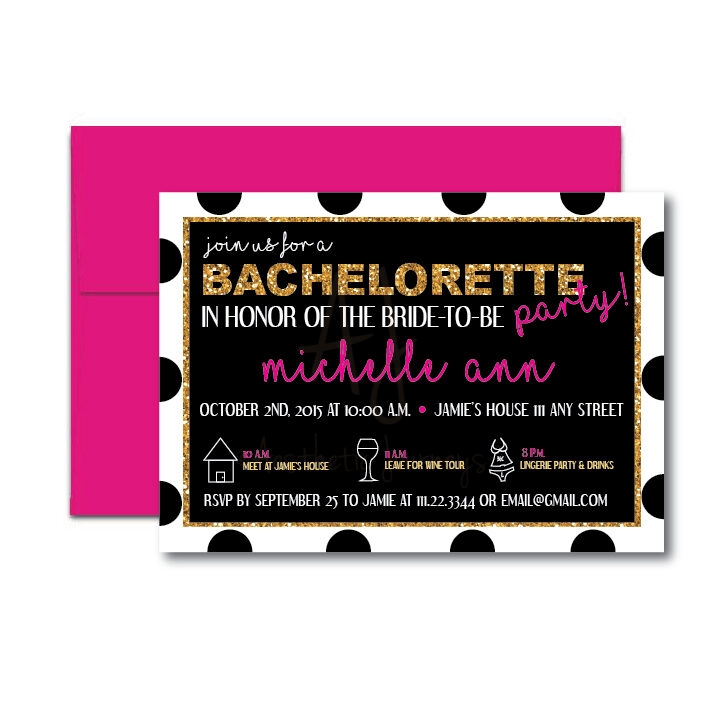 Dotted Bachelorette Invite