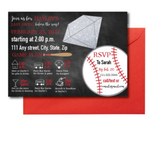 Chalkboard Baseball Bachelorette Invite