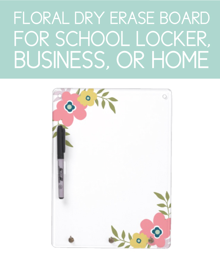 Floral Dry Erase Board for school locker