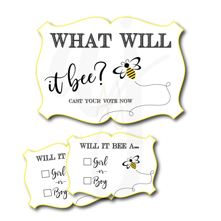Bee Gender Reveal Cards