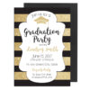Gold and Black Stripe Graduation Invite