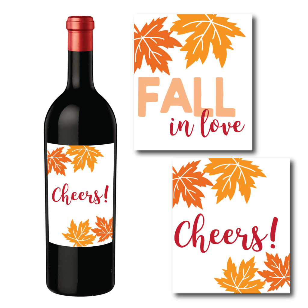 Fall Themed Wine Bottle Labels