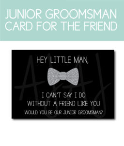 Junior Groomsman Card for the groom's bridal party gifts