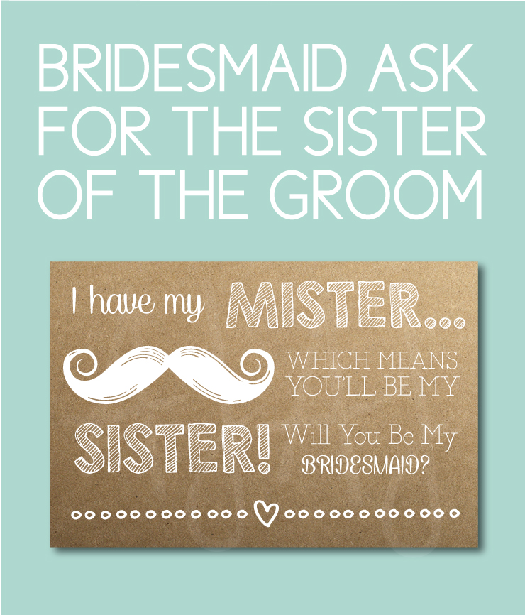 Bridesmaid Card for the Sister of the Groom