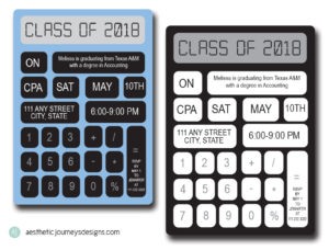 Calculator Themed Graduation Invites