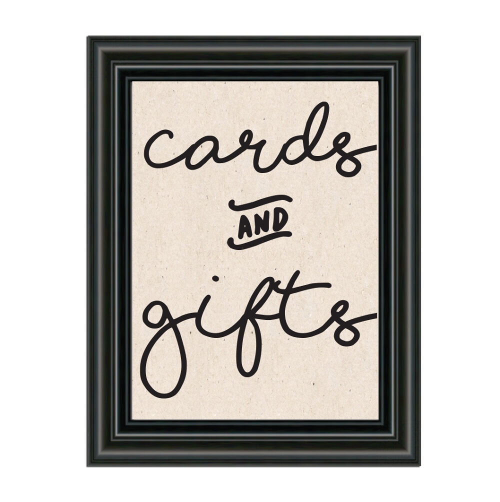 Cards and gifts sign