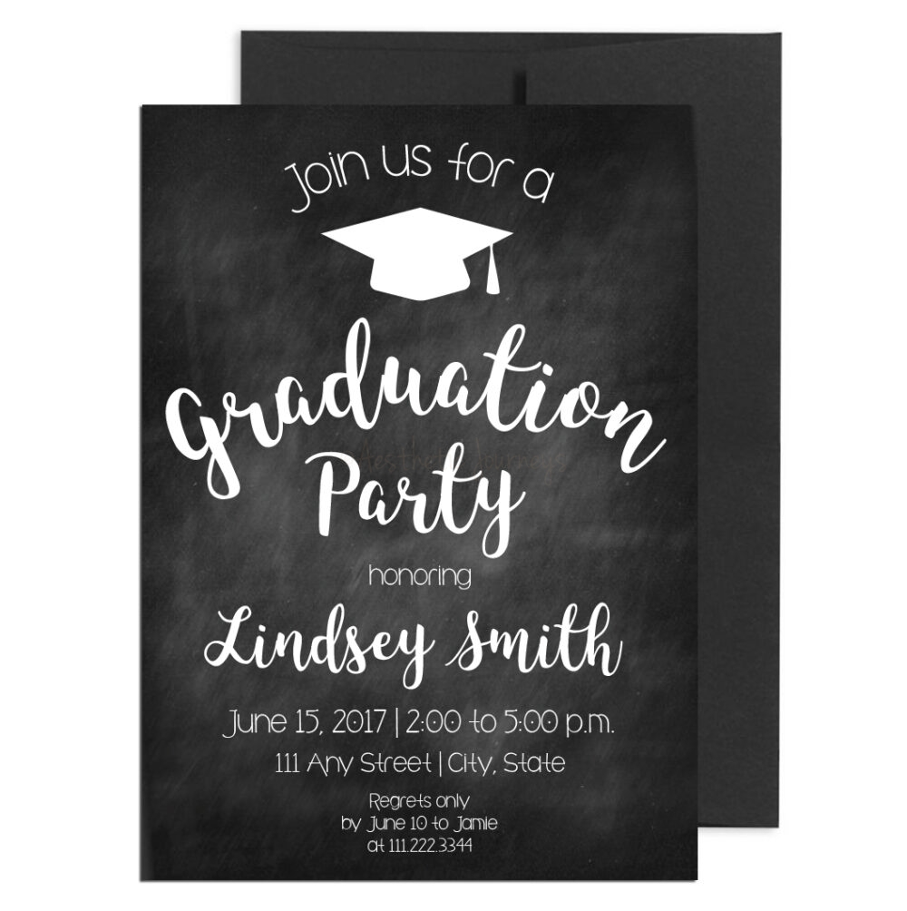 Simple Chalkboard Graduation Invite