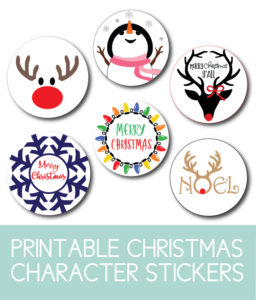 Cute Character Stickers for Christmas