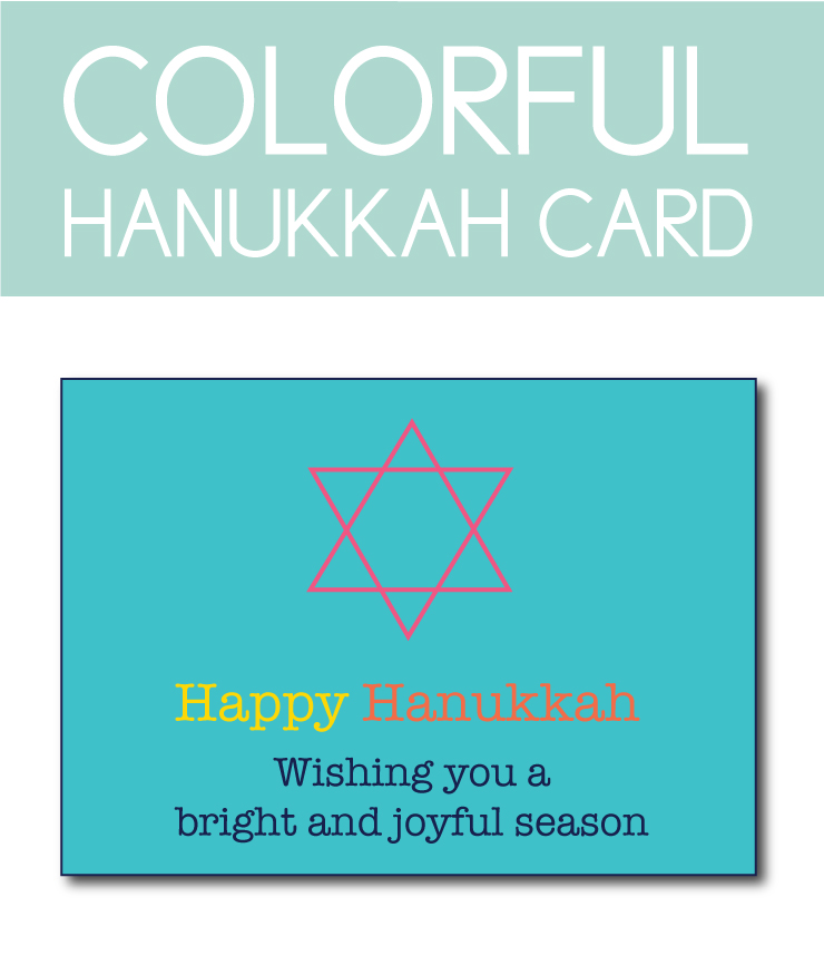 Colorful Hanukkah Card