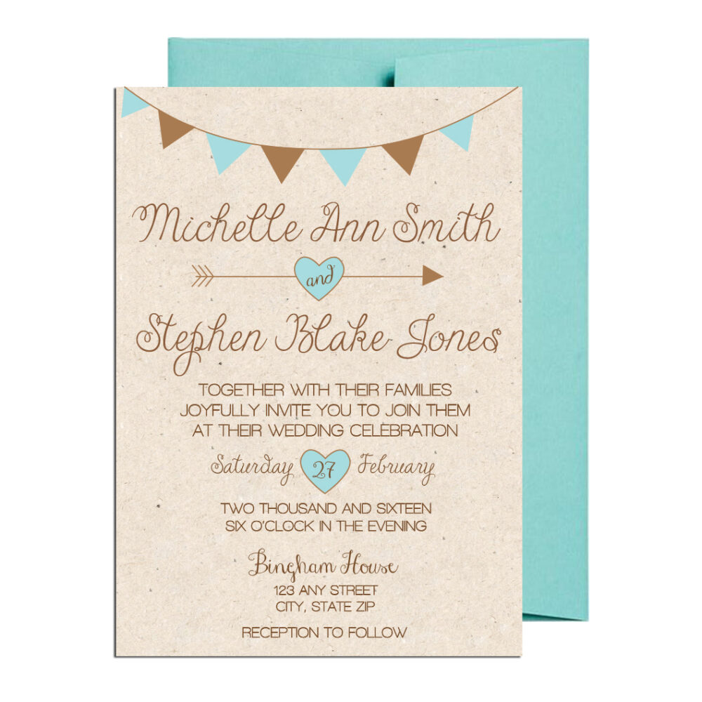 Teal Country Themed Invite