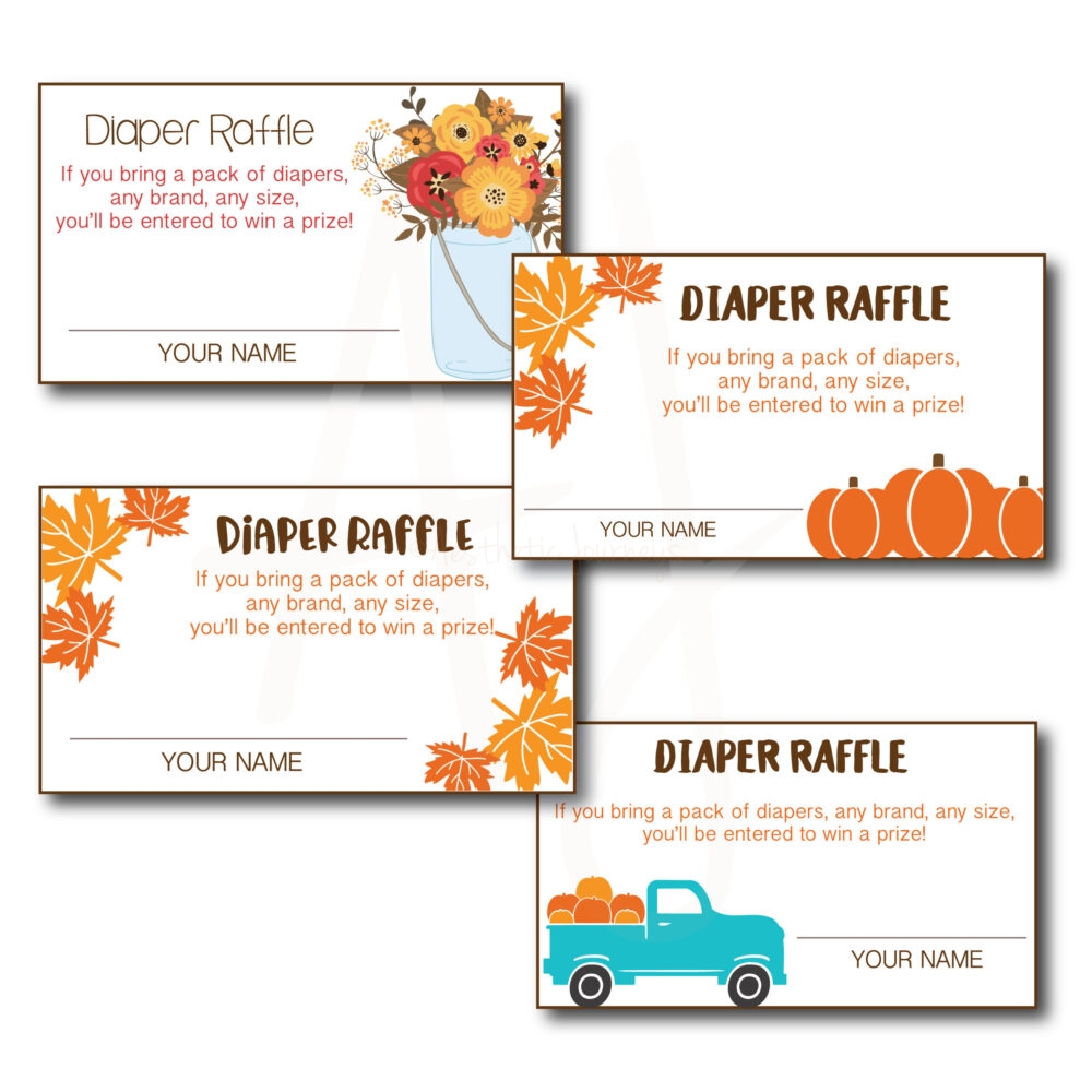 Fall Themed Diaper Raffle Cards