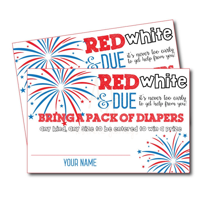 July 4th Themed Diaper Raffle Game