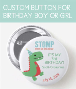 Dinosaur Birthday Button